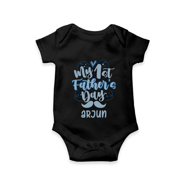 Daddy's First Father's Day Bodysuit/Onesie | Personalized Outfit for Newborns - BLACK - New Born (Chest 14")