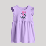 Happy First Father's Day Baby Frock | Baby's Gift to Dad Soft and Adorable - LILAC - 0 - 3 Months Old (Chest 17")