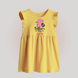 Happy First Father's Day Baby Frock | Baby's Gift to Dad Soft and Adorable - PASTEL YELLOW - 0 - 3 Months Old (Chest 17")