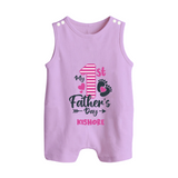Happy First Father's Day Romper Suit/Sleeveless Romper | Baby's Gift to Dad Soft and Adorable - LILAC - 0 - 5 Months Old (Chest 18")
