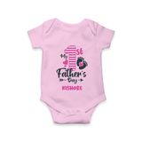 Happy First Father's Day Romper/Onesie | Baby's Gift to Dad Soft and Adorable - BABY PINK - New Born (Chest 14")