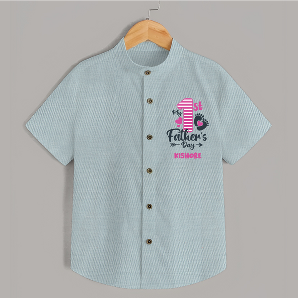 Happy First Father's Day Shirt | Baby's Gift to Dad Soft and Adorable - ARCTIC BLUE - 0 - 6 Months Old (Chest 23")