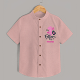Happy First Father's Day Shirt | Baby's Gift to Dad Soft and Adorable - PEACH - 0 - 6 Months Old (Chest 23")
