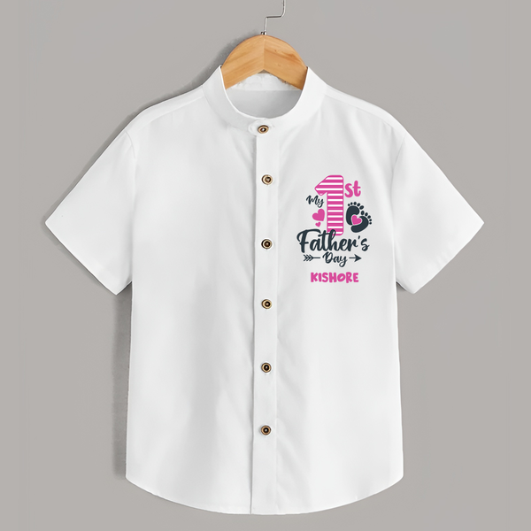 Happy First Father's Day Shirt | Baby's Gift to Dad Soft and Adorable - WHITE - 0 - 6 Months Old (Chest 23")