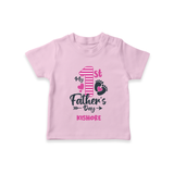 Happy First Father's Day T-Shirt | Baby's Gift to Dad Soft and Adorable - BABY PINK - 0-5 Months Old (Chest 17")