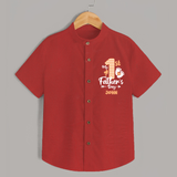 Happy First Father's Day Shirt | Baby's Gift to Dad Soft and Adorable - RED - 0 - 6 Months Old (Chest 23")