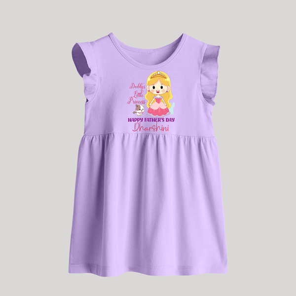 Newborn Baby Frock | Celebrate First Father's Day Custom Printed Design - LILAC - 0 - 3 Months Old (Chest 17")