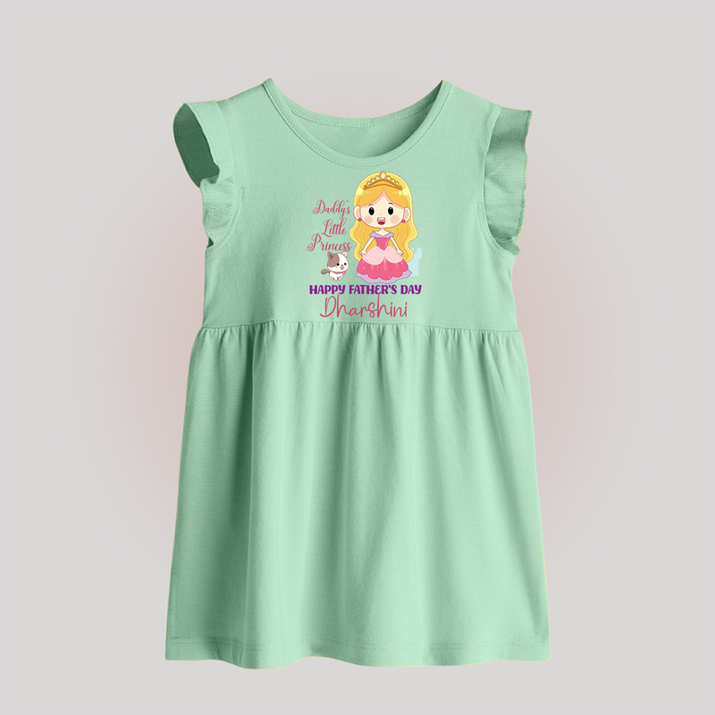 Newborn Baby Frock | Celebrate First Father's Day Custom Printed Design - MINT GREEN - 0 - 3 Months Old (Chest 17")