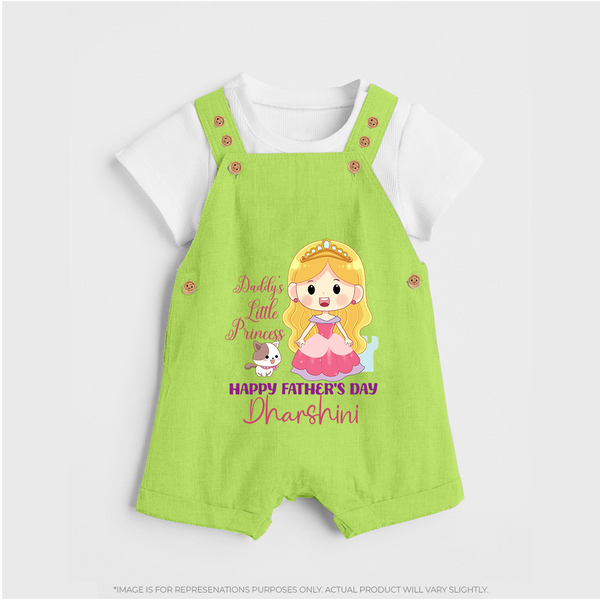 Newborn Dungaree Set | Celebrate First Father's Day Custom Printed Design - GREEN - 0 - 5 Months Old (Chest 18")