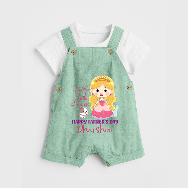 Newborn Dungaree Set | Celebrate First Father's Day Custom Printed Design - MINT GREEN - 0 - 5 Months Old (Chest 18")