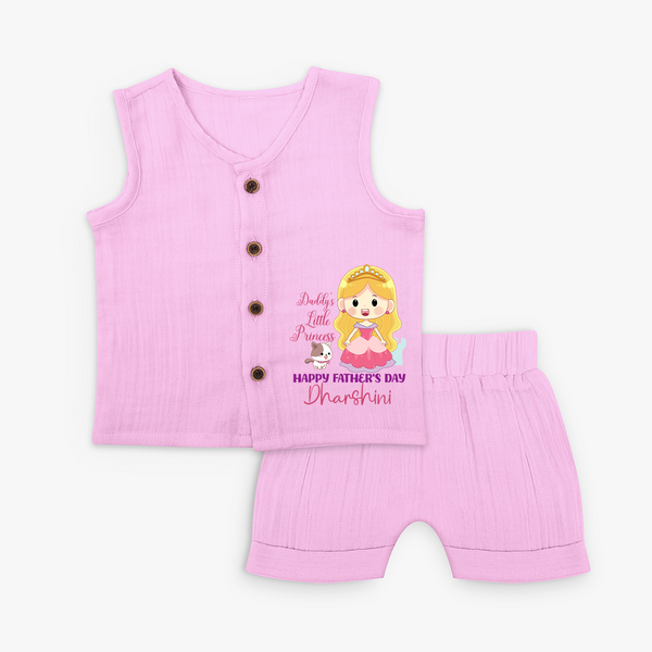 Newborn Jabla Set | Celebrate First Father's Day Custom Printed Design - BABY PINK - 0 - 3 Months Old (Chest 9.8")