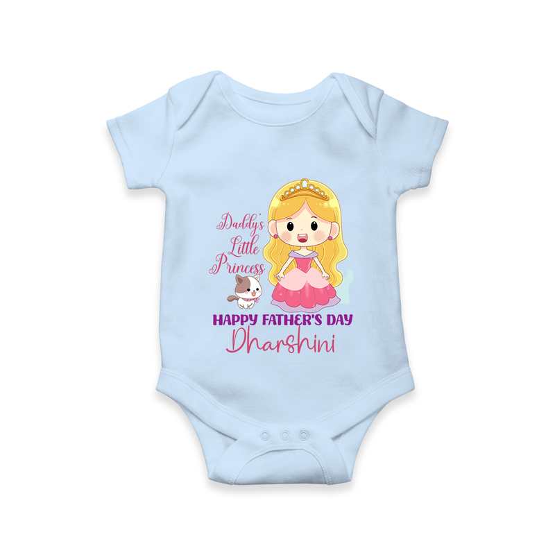 Newborn Romper/Onesie | Celebrate First Father's Day Custom Printed Design - BABY BLUE - New Born (Chest 14")