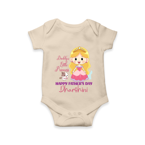 Newborn Romper/Onesie | Celebrate First Father's Day Custom Printed Design - IVORY - New Born (Chest 14")