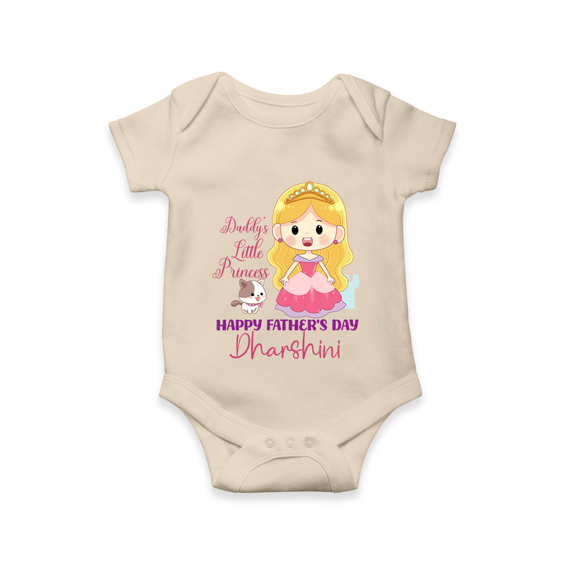 Newborn Romper/Onesie | Celebrate First Father's Day Custom Printed Design - IVORY - New Born (Chest 14")