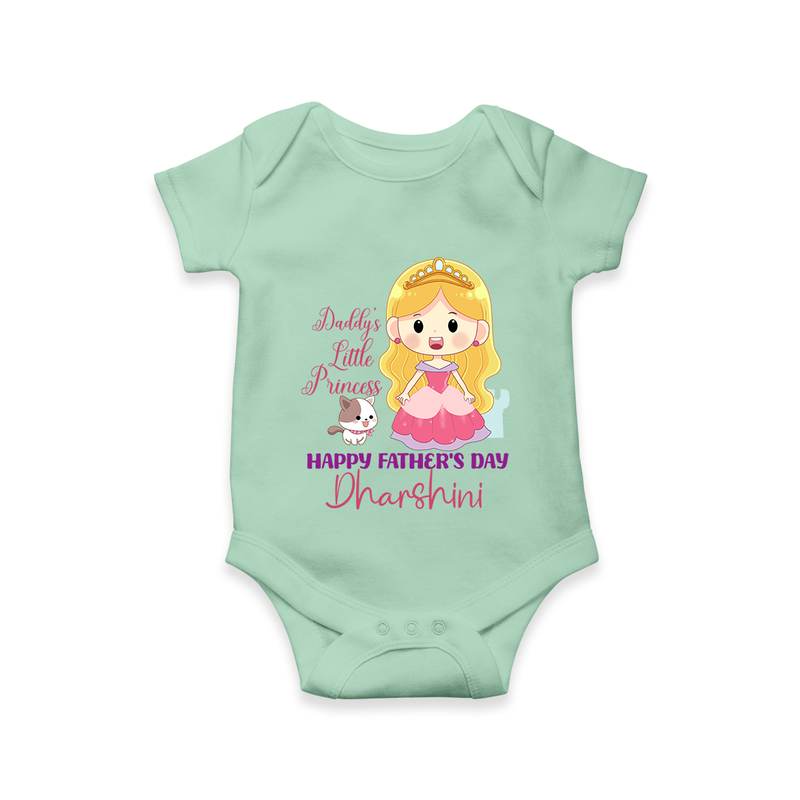 Newborn Romper/Onesie | Celebrate First Father's Day Custom Printed Design - MINT GREEN - New Born (Chest 14")