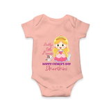 Newborn Romper/Onesie | Celebrate First Father's Day Custom Printed Design - PEACH - New Born (Chest 14")