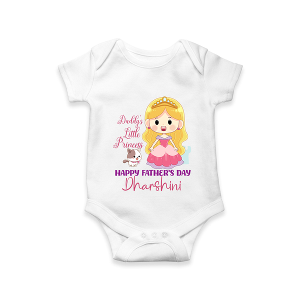 Newborn Romper/Onesie | Celebrate First Father's Day Custom Printed Design - WHITE - New Born (Chest 14")