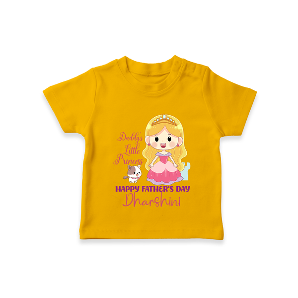 Newborn T-Shirt | Celebrate First Father's Day Custom Printed Design - CHROME YELLOW - 0-5 Months Old (Chest 17")