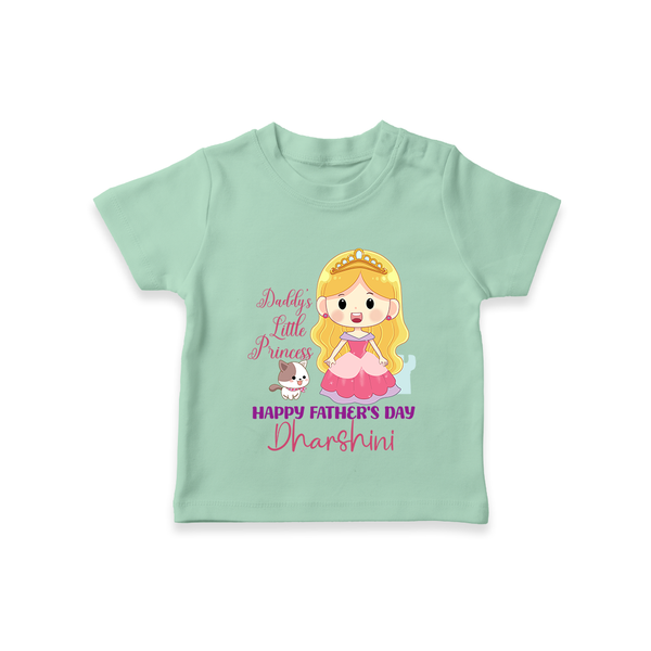 Newborn T-Shirt | Celebrate First Father's Day Custom Printed Design - MINT GREEN - 0-5 Months Old (Chest 17")