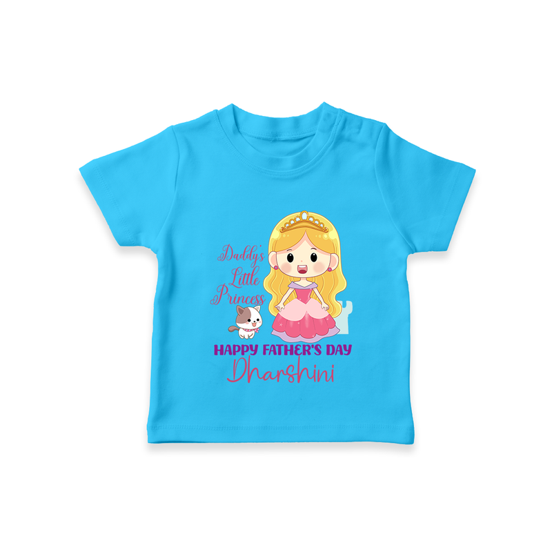 Newborn T-Shirt | Celebrate First Father's Day Custom Printed Design - SKY BLUE - 0-5 Months Old (Chest 17")