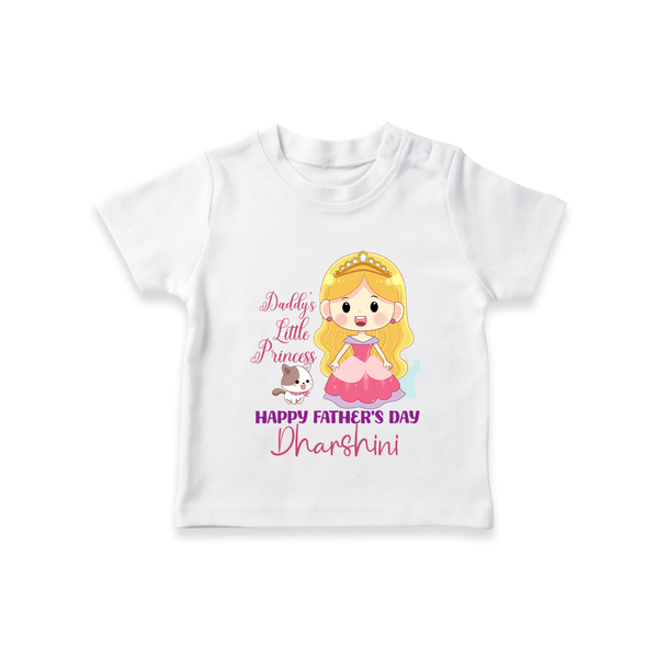 Newborn T-Shirt | Celebrate First Father's Day Custom Printed Design - WHITE - 0-5 Months Old (Chest 17")