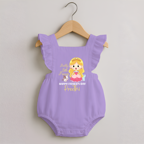 Newborn Romper Frock | Celebrate First Father's Day Custom Printed Design - LILAC - 0 - 3 Months Old (Chest 19")