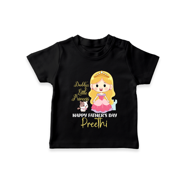 Newborn T-Shirt | Celebrate First Father's Day Custom Printed Design - BLACK - 0-5 Months Old (Chest 17")