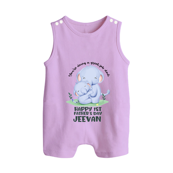 Baby Romper Suit/Sleeveless Romper for First Father's Day | Cute Gift Breathable Cotton Fabric - LILAC - 0 - 5 Months Old (Chest 18")