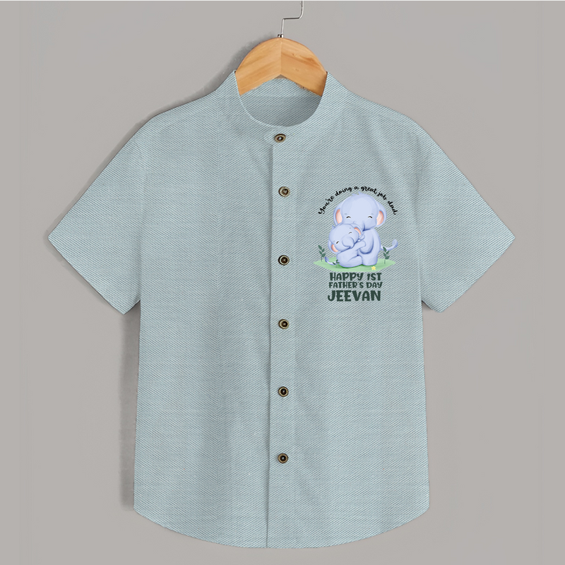 Baby Shirt for First Father's Day | Cute Gift Breathable Cotton Fabric - ARCTIC BLUE - 0 - 6 Months Old (Chest 23")