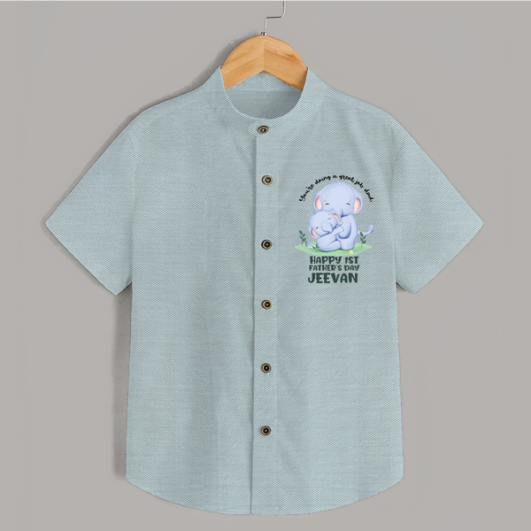 Baby Shirt for First Father's Day | Cute Gift Breathable Cotton Fabric - ARCTIC BLUE - 0 - 6 Months Old (Chest 23")