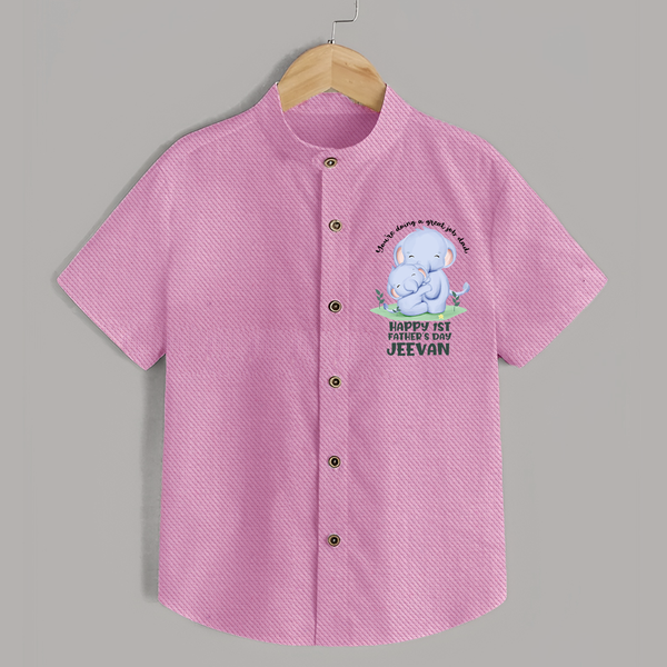 Baby Shirt for First Father's Day | Cute Gift Breathable Cotton Fabric - BABY PINK - 0 - 6 Months Old (Chest 23")