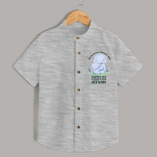 Baby Shirt for First Father's Day | Cute Gift Breathable Cotton Fabric - GREY - 0 - 6 Months Old (Chest 23")