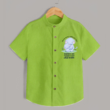 Baby Shirt for First Father's Day | Cute Gift Breathable Cotton Fabric - LIME GREEN - 0 - 6 Months Old (Chest 23")
