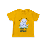 Baby T-Shirt for First Father's Day | Cute Gift Breathable Cotton Fabric - CHROME YELLOW - 0-5 Months Old (Chest 17")