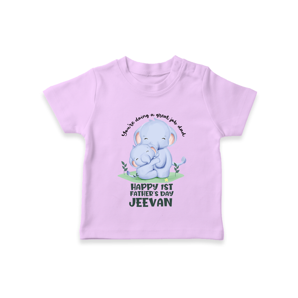 Baby T-Shirt for First Father's Day | Cute Gift Breathable Cotton Fabric - LILAC - 0-5 Months Old (Chest 17")