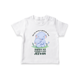 Baby T-Shirt for First Father's Day | Cute Gift Breathable Cotton Fabric - WHITE - 0-5 Months Old (Chest 17")