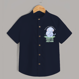 Baby Shirt for First Father's Day | Cute Gift Breathable Cotton Fabric - NAVY BLUE - 0 - 6 Months Old (Chest 23")