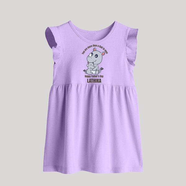 My First Father's Day Baby Frock | Dad and Me Matching Set Name Customizable - LILAC - 0 - 3 Months Old (Chest 17")
