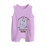 My First Father's Day Romper Suit/Sleeveless Romper | Dad and Me Matching Set Name Customizable - LILAC - 0 - 5 Months Old (Chest 18")