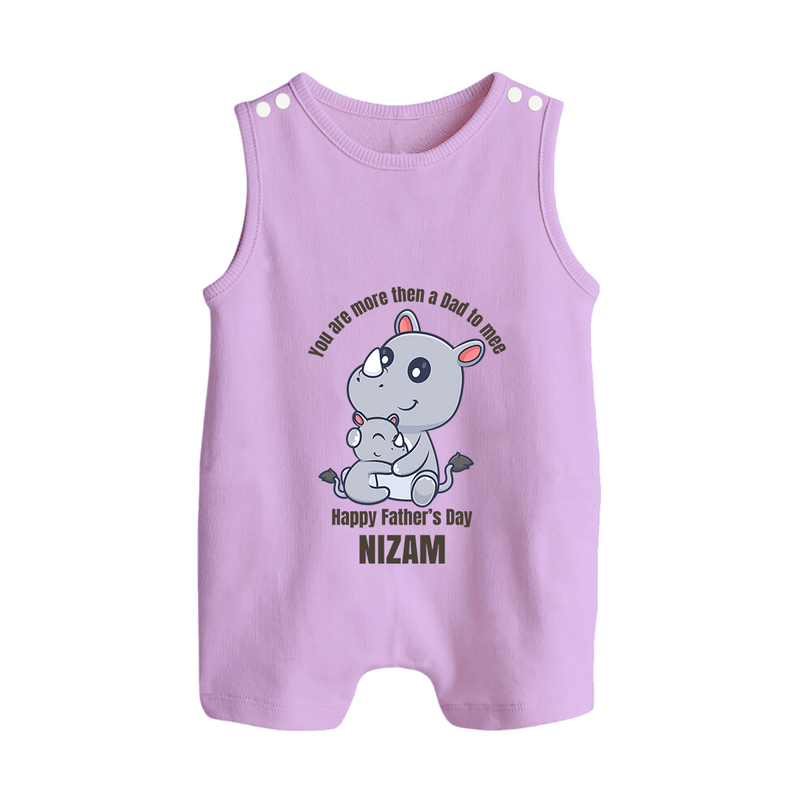 My First Father's Day Romper Suit/Sleeveless Romper | Dad and Me Matching Set Name Customizable - LILAC - 0 - 5 Months Old (Chest 18")