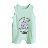 My First Father's Day Romper Suit/Sleeveless Romper | Dad and Me Matching Set Name Customizable - MINT GREEN - 0 - 5 Months Old (Chest 18")