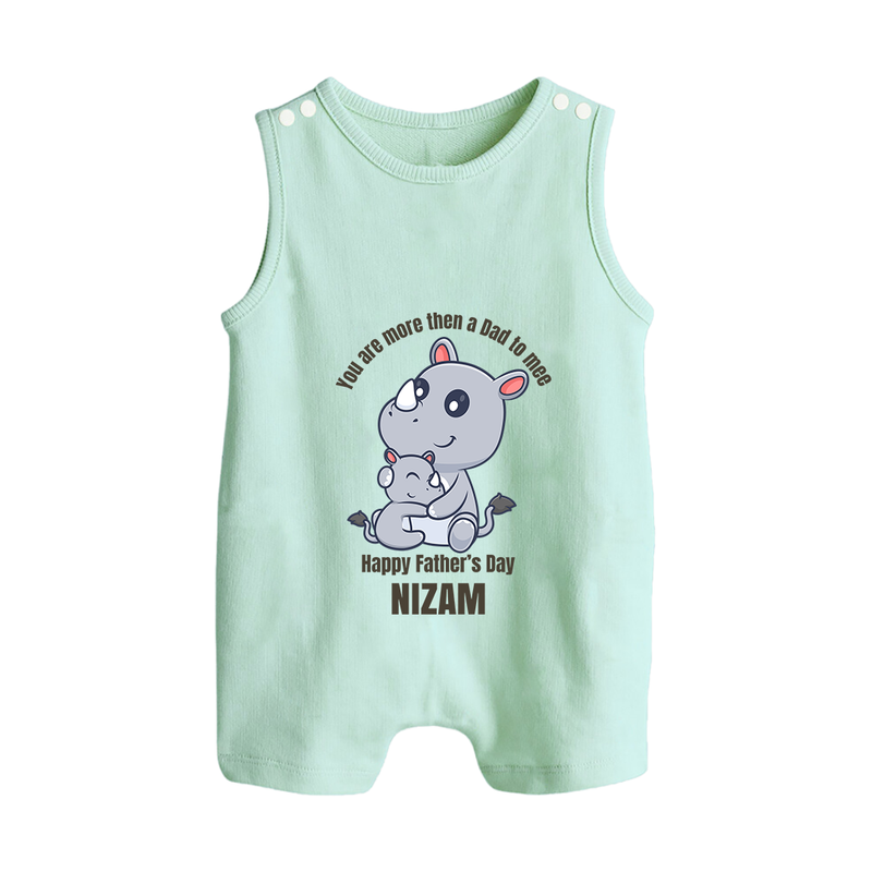My First Father's Day Romper Suit/Sleeveless Romper | Dad and Me Matching Set Name Customizable - MINT GREEN - 0 - 5 Months Old (Chest 18")