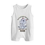 My First Father's Day Romper Suit/Sleeveless Romper | Dad and Me Matching Set Name Customizable - WHITE - 0 - 5 Months Old (Chest 18")