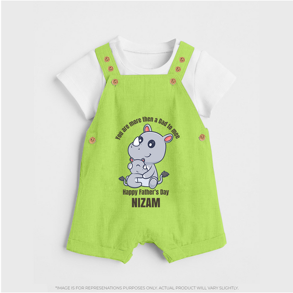 My First Father's Day Dungaree Set | Dad and Me Matching Set Name Customizable - GREEN - 0 - 5 Months Old (Chest 18")