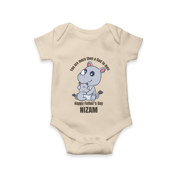 My First Father's Day Romper/Onesie | Dad and Me Matching Set Name Customizable - IVORY - New Born (Chest 14")