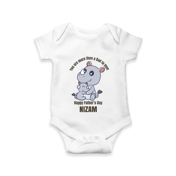 My First Father's Day Romper/Onesie | Dad and Me Matching Set Name Customizable - WHITE - New Born (Chest 14")