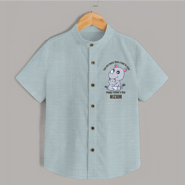 My First Father's Day Shirt | Dad and Me Matching Set Name Customizable - ARCTIC BLUE - 0 - 6 Months Old (Chest 23")