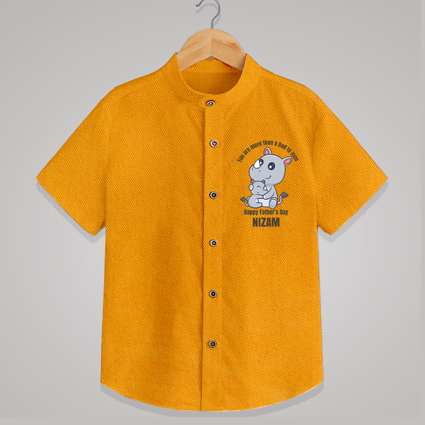 My First Father's Day Shirt | Dad and Me Matching Set Name Customizable - CHROME YELLOW - 0 - 6 Months Old (Chest 23")