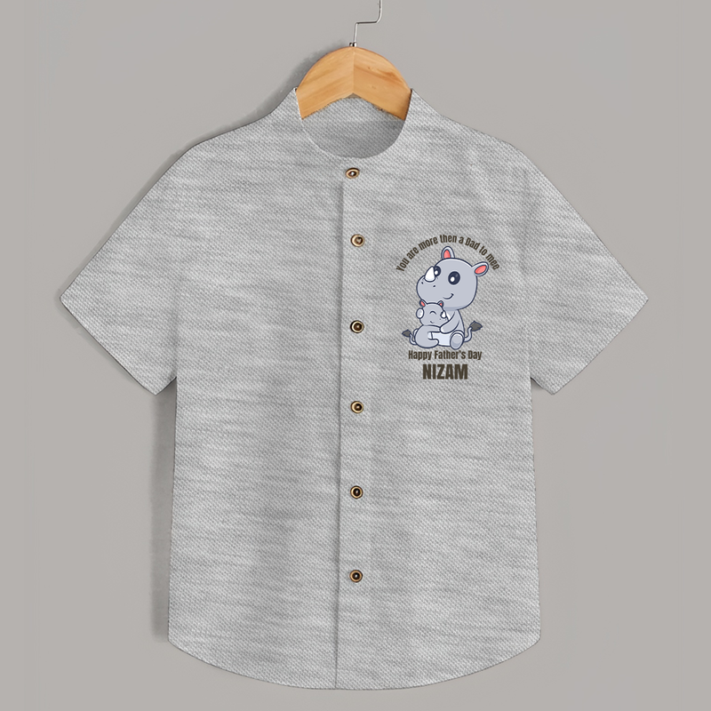 My First Father's Day Shirt | Dad and Me Matching Set Name Customizable - GREY - 0 - 6 Months Old (Chest 23")