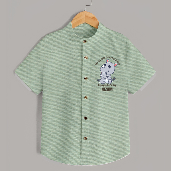 My First Father's Day Shirt | Dad and Me Matching Set Name Customizable - MINT GREEN - 0 - 6 Months Old (Chest 23")